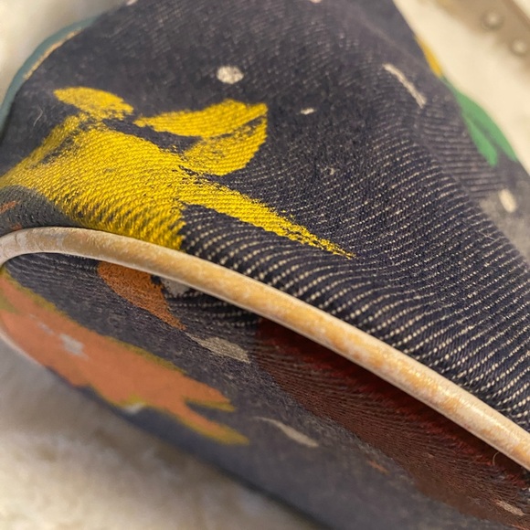 Dooney & Bourke - VINTAGE Y2K Denim Graffiti Paint Splatter Purse - Picture 4 of 14